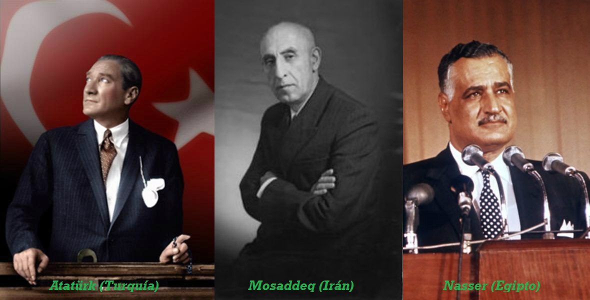 Lideres árabes que se enfrentaron al fundamentalismo islámico (I): Atatürk, Mosaddeq y Nasser Ataturkmosaddeqnasser