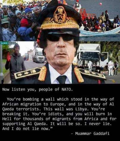BlackLivesMatter - Otros 3 casos sobre racismo anti-blanco Gaddafi-wall-against-massive-immigration1